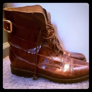 Real Alligator Combat Boots